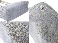 画像をギャラリービューアに読み込む, CHANEL シャネル トートバッグ ココマーク カンボンライン A25170 9番台 2005年 ツイード グレー シルバー金具 良品 中古 61819