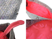 画像をギャラリービューアに読み込む, CHANEL シャネル トートバッグ ココマーク カンボンライン A25170 9番台 2005年 ツイード グレー シルバー金具 良品 中古 61819