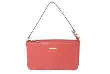 画像をギャラリービューアに読み込む, BURBERRY バーバリー ショルダーバッグ ノバチェック柄 ブランドロゴ レザー レッド ゴールド金具 美品 中古 61831