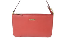 画像をギャラリービューアに読み込む, BURBERRY バーバリー ショルダーバッグ ノバチェック柄 ブランドロゴ レザー レッド ゴールド金具 美品 中古 61831