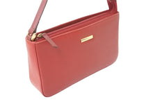 画像をギャラリービューアに読み込む, BURBERRY バーバリー ショルダーバッグ ノバチェック柄 ブランドロゴ レザー レッド ゴールド金具 美品 中古 61831