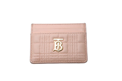 BURBERRY バーバリー キルティング ローラ カードケース ピンク ラムスキン 8056102B1916 ウォレット 名刺入れ 美品 中古 61903