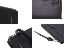画像をギャラリービューアに読み込む, LOEWE ロエベ コインカードホルダー ラージ コインケース C660O37X01 ブラック パラジウム シルバー金具 美品 中古 61905