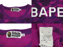 Load image into Gallery viewer, A BATHING APE アベイシングエイプ 半袖Ｔシャツ 001CSJ201015M XLサイズ カモフラージュ コットン パープル 美品 中古 62511