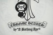 Load image into Gallery viewer, A BATHING APE アベイシングエイプ×Chrome Hearts クロムハーツ コラボ 半袖Tシャツ XS ホワイト ブラック 美品 中古 62591