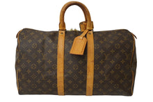 画像をギャラリービューアに読み込む, LOUIS VUITTON ルイヴィトン モノグラム キーポル45 ボストンバッグ PVC レザー M41428 ブラウン 旧型 中古 62685