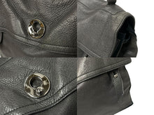 画像をギャラリービューアに読み込む, YVES SAINT LAURENT イヴサンローラン ミューズトゥ ハンドバッグ グレー レザー ワンショルダー 229563 良品 中古 62740