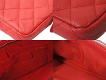 画像をギャラリービューアに読み込む, CHANEL シャネル 長財布 チェーンウォレット ココマーク 25番台 レッド キャビアスキン シルバー金具 美品 中古 62827