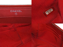 画像をギャラリービューアに読み込む, CHANEL シャネル 長財布 チェーンウォレット ココマーク 25番台 レッド キャビアスキン シルバー金具 美品 中古 62827