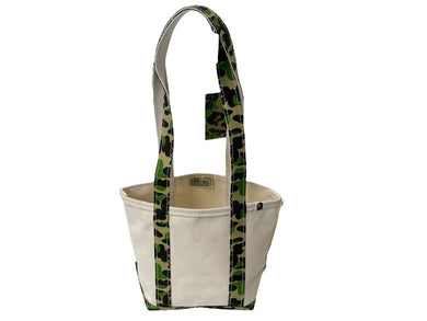 新品未使用品 SAINT MICHAEL BAPE ベイプ トートバッグ S SM-YS8-0000-C32 24SS ベージュ グリーン コットン 中古 63011 正規品