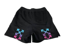 画像をギャラリービューアに読み込む, OFF-WHITE オフホワイト スウェットショーツ OMCI005F18192032 ブラック ピンク ブルー サイズL 良品 中古 63060