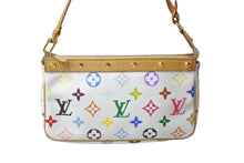 画像をギャラリービューアに読み込む, 極美品 LOUIS VUITTON ルイヴィトン 村上隆 ホワイト ポシェットアクセソワール マルチカラー M92649 中古 63220