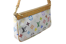 画像をギャラリービューアに読み込む, 極美品 LOUIS VUITTON ルイヴィトン 村上隆 ホワイト ポシェットアクセソワール マルチカラー M92649 中古 63220