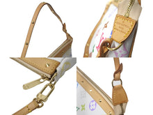 画像をギャラリービューアに読み込む, 極美品 LOUIS VUITTON ルイヴィトン 村上隆 ホワイト ポシェットアクセソワール マルチカラー M92649 中古 63220