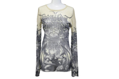 Jean Paul Gaultier HOMME ジャンポール ゴルチェ オム カットソー ヴィンテージ 総柄 シアー 560-5. CKK.JG. 美品 中古 63688