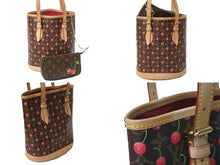 画像をギャラリービューアに読み込む, 新品同様 LOUIS VUITTON ルイ ヴィトン モノグラム チェリー バケットPM 村上隆 M95012 ハンドバッグ ブラウン 中古 63694