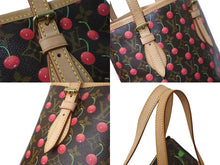 画像をギャラリービューアに読み込む, 新品同様 LOUIS VUITTON ルイ ヴィトン モノグラム チェリー バケットPM 村上隆 M95012 ハンドバッグ ブラウン 中古 63694