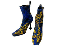 画像をギャラリービューアに読み込む, 新品未使用 VERSACE JEANS COUTURE ヴェルサーチ ジーンズ クチュール ブーツ サイズ36 71VA3SF3 総柄 中古 64143