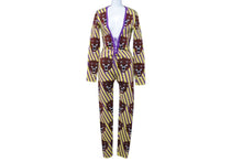 Load image into Gallery viewer, 極美品 GUCCI グッチ タイガーフェイス ジャンプスーツ EABB 2017 00403 イエロー パープル レッド サイズS 64378