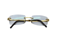 画像をギャラリービューアに読み込む, Cartier カルティエ リムレス スクエア 眼鏡フレーム メガネ 度入り フランス製 GP ゴールド ブラック ◻︎18 良品 中古 64429