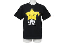Load image into Gallery viewer, A BATHING APE × KAWS アベイシングエイプ カウズ 半袖Ｔシャツ サイズXS ブラック コットン ベイプ スター 美品 中古 64600