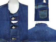 画像をギャラリービューアに読み込む, 新品未使用 MARTIN MARGIELA マルタン マルジェラ ロングライン デニムベスト サイズ38 コットン ブルー S51FB0073 中古 64824