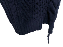 画像をギャラリービューアに読み込む, SACAI サカイ ローゲージ ニット モックネック タートルネック ハイネック セーター ネイビー ウール ナイロン サイズM 19-02121M 良品 中古 64833