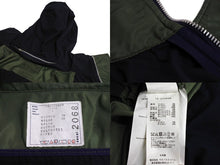画像をギャラリービューアに読み込む, SACAI サカイ ダウンジャケット ミリタリージャケット ナイロン ファスナー ボタン ネイビー カーキ19-02068M サイズ1 美品 中古 64980