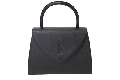 YVES SAINT LAURENT イヴサンローラン ハンドバッグ YSL ロゴ ブラック レザー YS3339CH10 ゴールド金具 美品 中古 65364