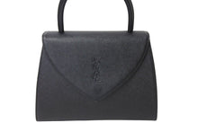 画像をギャラリービューアに読み込む, YVES SAINT LAURENT イヴサンローラン ハンドバッグ YSL ロゴ ブラック レザー YS3339CH10 ゴールド金具 美品 中古 65364