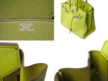 画像をギャラリービューアに読み込む, 極美品 HERMES エルメス BIRKIN バーキン35 グリーンアップル シルバー金具 トゴ ハンドバッグ □K刻印 中古 65602