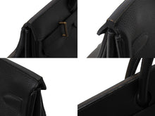 画像をギャラリービューアに読み込む, HERMES エルメス ハンドバッグ バーキン オータクロア45 アルデンヌ ブラック ブロンズ金具 □B刻印 1998年 美品 中古 65603