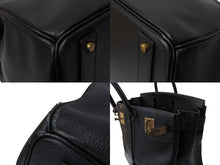 画像をギャラリービューアに読み込む, HERMES エルメス ハンドバッグ バーキン オータクロア45 アルデンヌ ブラック ブロンズ金具 □B刻印 1998年 美品 中古 65603