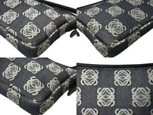 画像をギャラリービューアに読み込む, 極美品 LOEWE ロエベ アナグラム ハンドバッグ ワンショルダーバッグ ポーチ キャンバス シルバー金具 グレー 中古 65747