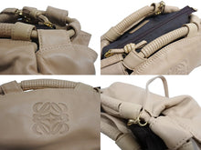 画像をギャラリービューアに読み込む, LOEWE ロエベ ナッパアイレ アナグラム 2WAY ショルダーバッグ ハンドバッグ 060802 天然皮革 ベージュ 美品 中古 66061