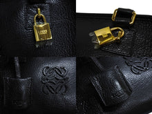 画像をギャラリービューアに読み込む, LOEWE ロエベ ハンドバッグ アマソナ28 ブラック レザー 050810 美品 中古 66120