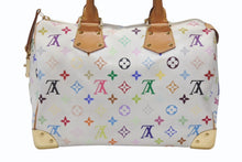 画像をギャラリービューアに読み込む, LOUIS VUITTON ルイヴィトン スピーディ30 ハンドバッグ M92643 モノグラム マルチカラー 村上隆 ホワイト 美品 中古 4b006623