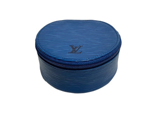 louisvuitton☆ジュエリーケースイヤフォンケースエピブルーused美品 LouisVuitton ルイヴィトン エクランブジュー10 ジュエリーケース