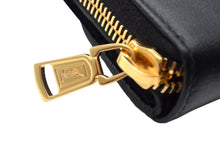 画像をギャラリービューアに読み込む, YVES SAINT LAURENT イヴサンローラン ラウンドファスナー コンパクトウォレット 568985 財布 レザー ブラック 美品 中古 66555