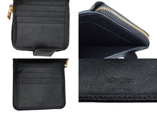 画像をギャラリービューアに読み込む, YVES SAINT LAURENT イヴサンローラン ラウンドファスナー コンパクトウォレット 568985 財布 レザー ブラック 美品 中古 66555