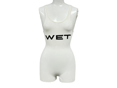 YEEZY MOWALOLA イージー モワローラ WET ロンパース 繋ぎ ノースリーブ カニエウエスト ロゴ サイズ1 ホワイト 美品 中古 66676