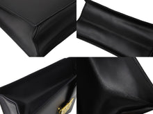 画像をギャラリービューアに読み込む, Givenchy ジバンシー ハンドバッグ ショルダーバッグ 2WAYバッグ ロゴプレート ブラック レザー ゴールド金具 美品 中古 66693