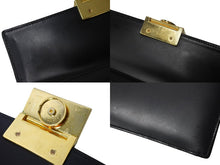 画像をギャラリービューアに読み込む, Givenchy ジバンシー ハンドバッグ ショルダーバッグ 2WAYバッグ ロゴプレート ブラック レザー ゴールド金具 美品 中古 66693