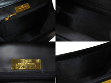 画像をギャラリービューアに読み込む, Givenchy ジバンシー ハンドバッグ ショルダーバッグ 2WAYバッグ ロゴプレート ブラック レザー ゴールド金具 美品 中古 66693