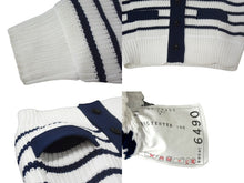 画像をギャラリービューアに読み込む, Sacai サカイ カーディガン ホワイト ネイビー ポリエステル 23-06490 サイズ2 美品 中古 66845