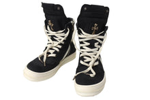 画像をギャラリービューアに読み込む, 極美品 Rick Owens リックオウエンス クロムハーツ スニーカー ジオバスケット CHクロス装飾 ブラックレザー サイズ38 レディース 中古 66857
