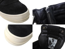 画像をギャラリービューアに読み込む, 極美品 Rick Owens リックオウエンス クロムハーツ スニーカー ジオバスケット CHクロス装飾 ブラックレザー サイズ38 レディース 中古 66857