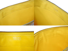 画像をギャラリービューアに読み込む, GOYARD ゴヤール ソルボンヌ クラッチバッグ セカンドバッグ ポーチ イエロー PVC レザー ヘリンボーン柄 良品 中古 66867