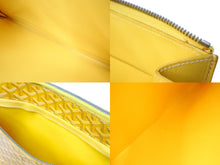 画像をギャラリービューアに読み込む, GOYARD ゴヤール ソルボンヌ クラッチバッグ セカンドバッグ ポーチ イエロー PVC レザー ヘリンボーン柄 良品 中古 66867