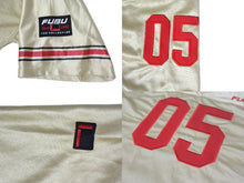 Load image into Gallery viewer, FUBU THE COLLECTION フブ ゲームシャツ ホッケーシャツ サイズXL ポリエステル ゴールド レッド メッシュ 美品 中古 66988